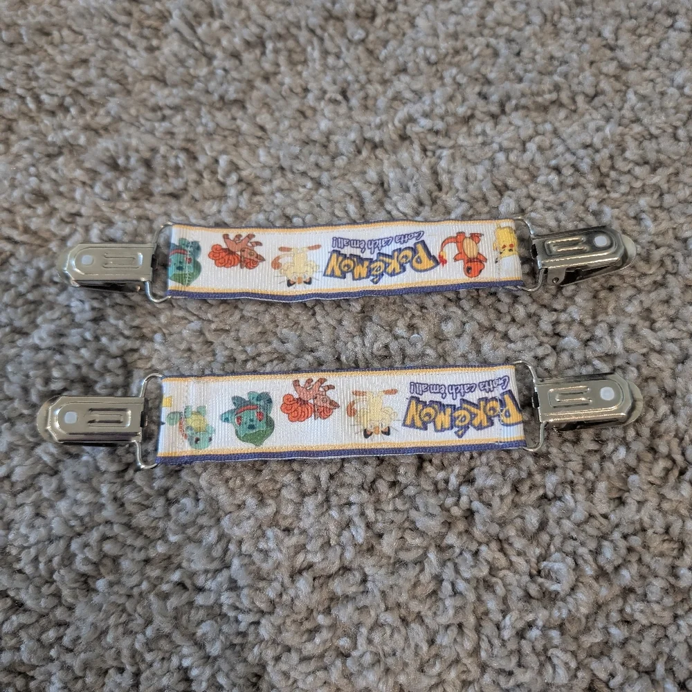 🎈3/$15🎈New! Pokemon winter mitten glove clips to jacket coat handmade keepers